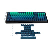 133 Key Cyan Blue PBT Double Shot Side-Lit Shine Through Backlit Keycaps For MX Mechanical Keyboard 108 96 87 NJ80 84 68 64 61