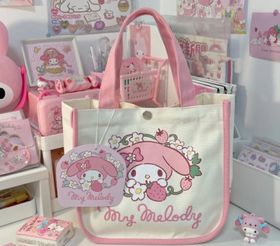 กระเป๋าถือ กระเป๋าผ้าแคนวาส กระเป๋าสะพาย my melody ผ้าหนา ตรงปก น่ารัก