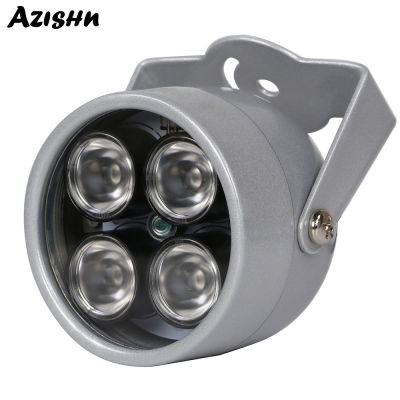 AZISHN IR illuminator Light 850nm 4 array LEDs Infrared Waterproof Night Vision CCTV Fill Light DC 12V For CCTV Security Camera Power Points  Switches