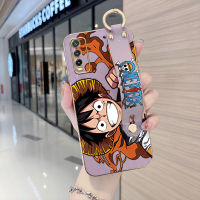 เคสใส่โทรศัพท์สำหรับ Vivo Y15 Y15A Y15C Y15S Y16 Y17 Y19 Y20 Y20 Y20i Y20S การ์ตูน Lufei หัวเราะเคสโทรศัพท์สายรัดข้อมือเคสป้องกันนุ่มหรูหราชุบโลหะด้วยไฟฟ้า