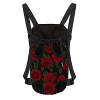 Red Rose Print Small Chest Backpack Portable Dog Carriers Bag Outdoor Travel Mochila Para Perro Cat Puppy Trasportino