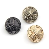 【cw】 1 lot 5 pieces sewing accessories fog gold metal button eagle relief buttons jean coat jacket pantsdecorative buckle ！