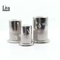 M4 M5 M6 M8 M10 304 Stainless Steel Rivet Nuts Rivnuts Knurled Steel Head Nutserts Flat Head Threaded Insert Nuts Assortment