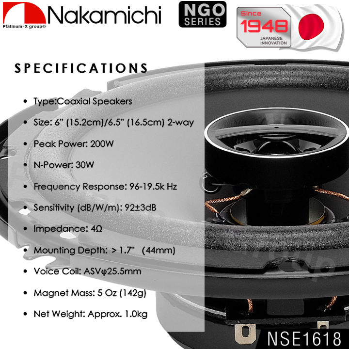 nakamichi-nse1618-ลำโพง-แกนร่วม-6-5นิ้ว-จำนวน1คู่-200w-max-30w-rms-ดอกลำโพง-ลำโพงรถยนต์-ลำโพง-แกนร่วม