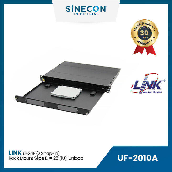 24f Rack Mount Link(ลิ้งค์) แผงรวมและกระจายสายใยแก้ว UF-2010A 6-24F (2 Snap-In) Rack ...