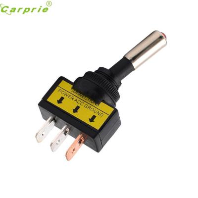 CARPRIE ใหม่ 12V 20A รถอัตโนมัติไฟ LED สีแดงคันโยกสลับสวิทช์ 3Pin SPST ON/OFF ขาย Jul.14