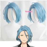 Ensemble Stars Crazy B HIMERU Wig Cosplay ES Heat Resistant Synthetic Men Short Blue Role Play Party Hair Wigs + A Wig Cap