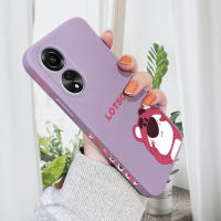 เคสสำหรับ OPPO A78 4G ใหม่เคสโทรศัพท์ดีไซน์ด้านข้างดีไซน์ Story3การ์ตูน Lotso รูปแบบขอบสี่เหลี่ยมของเหลวปลอกซิลิโคนคลุมทั้งหมดเคสป้องกันทนแรงกระแทกกล้อง