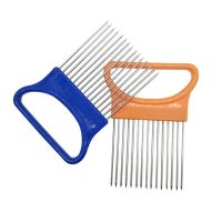 Stainless Steel Onion Cutter Onion Fork Fruit Vegetables Cutter Slicer Tomato Cutter Knife Cutting Safe Aid Holder Kitchen Tools Graters  Peelers Slic