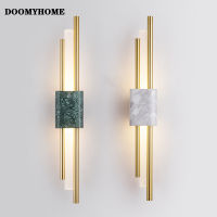 โคมไฟผนัง LED ที่ทันสมัย DOOMYHOME นอร์ดิกห้องนั่งเล่นแบบทั่วไปกำแพงฉากหลังตกแต่งแสง Sconces ข้างเตียงนอนโคมไฟทางเดิน