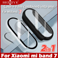 2 In 1 3D ฟิล์ม เคสป้องกันแบบแข็งสำหรับ + ฟิล์ม For xiaomi mi band 7 เคสป้องกันแบบแข็งสำหรับ + ฟิล์ม Full Screen Protection Anti-scratch Protector Cover for Xiaomi Mi band7 Miband7 เคสป้องกันแบบแข็งสำหรับ Full ฟิล์ม