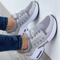 Wedge Platform Sneakers 2023New Fashion Plus Size Casual Sports Shoes Women Lace-up Mesh Breathable Womens Vulcanized Shoes