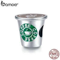 Bamoer 925 Sterling Silver I Love Cafe Time Coffee Cup Charm for Silver Bracelet &amp; Bangle DIY Jewelry SCC1545