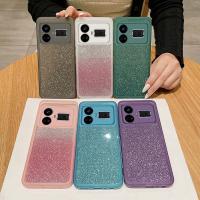 เคสโทรศัพท์กากเพชรแฟชั่นสำหรับ Realme GT 5 GT5เคสซิลิโคนนิ่มระยิบระยับ2023ไล่ระดับสีพร้อมเคสป้องกันเลนส์กล้องถ่ายรูปด้านหลัง