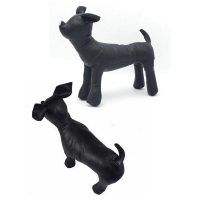 2 Pcs Leather Dog Mannequins Standing Position Dog Models Toys Pet Animal Shop Display Mannequin Black , M &amp; S