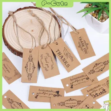 50pcs Kraft Paper Flower Head Gift Tags With String Blank Cardboard Hang  Tags For Wedding, Baby Shower, Birthday Party Favor