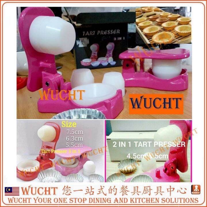 【WUCHT】3 in 1 Mini Hand Press Tart Maker Tart Presser 3 in 1 / Acuan Tart Free 3 x fitted