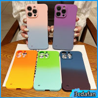 เคสโทรศัพท์ไร้ขอบไล่ระดับสีสุดหรูสำหรับ iPhone 14 13 12 11 Pro Max X XR 7 8 Plus 12 13 Pro 14 Plus เคสโทรศัพท์ฮาร์ดพีซีกันกระแทกสำหรับ iPhone 14 Pro Max