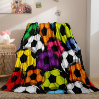 Soccer Throw Blanket 3D Print Football Pattern Blanket for Soccer Fans Teens Boys Kids Cozy Warm Soft Blanket for All Seasons