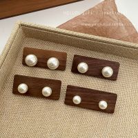 2023 Genuine  Cream white pearl earrings for women niche design high-end temperament earrings new 2023 popular sterling silver needle earrings