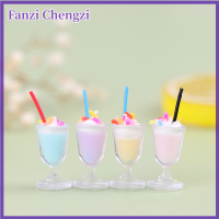 Fanzi ของเล่นเครื่องดื่มขนาดเล็กไอศกรีมบ้านตุ๊กตา4ชิ้น/ล็อต