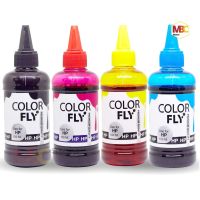 Vo หมึกสี -- หมึกเติม HP ชุด 4 สี (ดำ,แดง,เหลือง,น้ำเงิน) COLOR FLY แท้ #ตลับสี  #หมึกปริ้นเตอร์  #หมึกสีเครื่องปริ้น