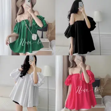 Váy Babydoll Trắng Phối Nơ Đen JOLIE Nữ  Đầm tay bồng cổ vuông dáng xòe  bánh bèo tiểu thư Ulzzang   Buy Váy Babydoll Trắng Phối Nơ Đen JOLIE Nữ