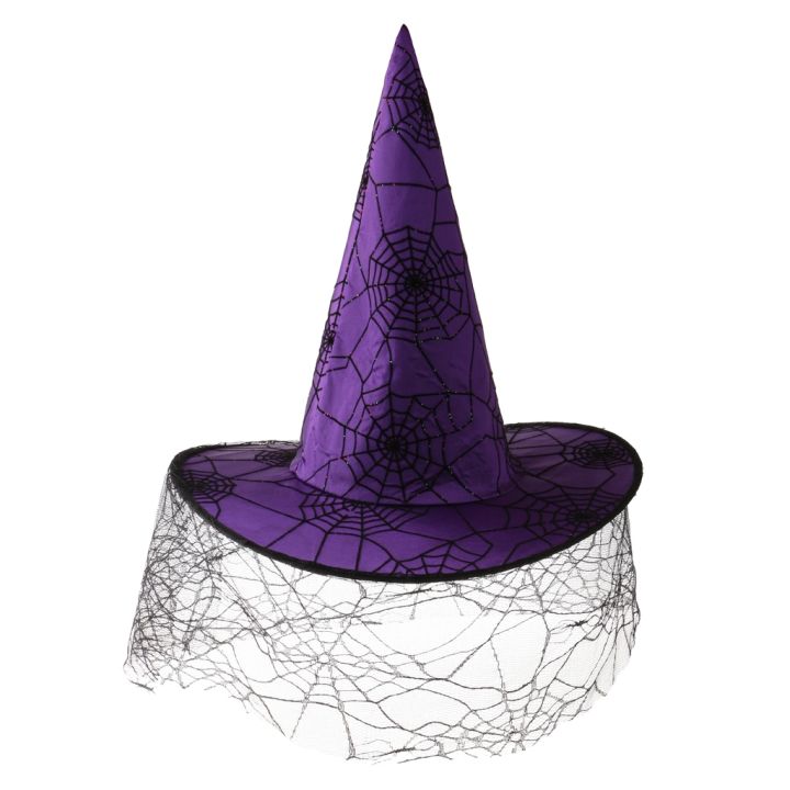 peaked-cap-veil-spiderweb-witch-hat-costume-accessory