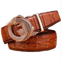 【YD】 alligator belt for men luxury strap automatic buckle cowhide genuine leather 2020 designer high quality casual fashion