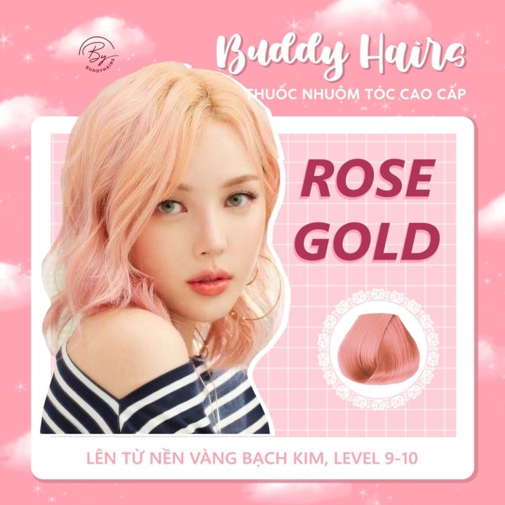 ROSE GOLD HỒNG: Vẻ đẹp của hồng và vàng kết hợp lại trong gam màu ROSE GOLD sẽ khiến cho bạn trông thật nổi bật và thu hút. Hãy để mái tóc của bạn thể hiện sự đam mê và cá tính như bao nhiêu người thành thị đang cực kỳ yêu thích gam màu này.