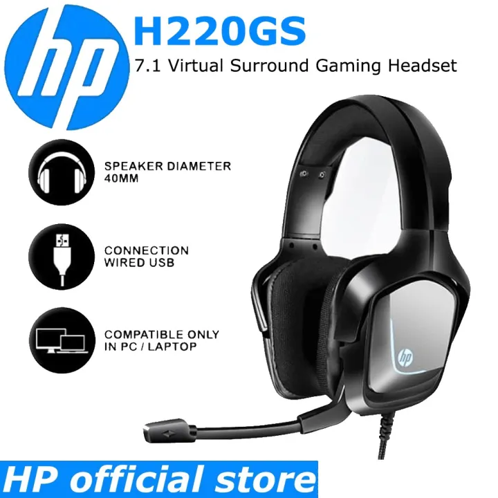 OE[HP H120G H360G Gaming Headset Heavy Bass Cool Lights PC Headphone with Omnidirectional
