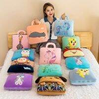 ✜▪✼ Cute little fresh cartoon high-end flannel pillow blanket study bedroom office multi-function pillow folding blanket air conditioning blanket two-in-one pillow blanket afternoon sleeping god