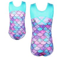 BAOHULU Sleeveless Ballet Leotard for Girls One Piece Scale Print Gymnastics Leotard Kids Practice Outfit Dance Wear