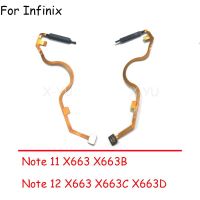 สำหรับ Infinix Note 11 12 X663 X663B X663C X663D ปุ่มโฮมเซ็นเซอร์ลายนิ้วมือส่งคืนสายเคเบิลงอได้เปิดเครื่อง