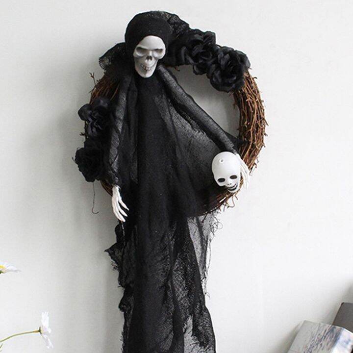 halloween-decorations-door-decor-hanging-ghost-horror-party-garland-ornaments-wreath-ghost-for-home-party