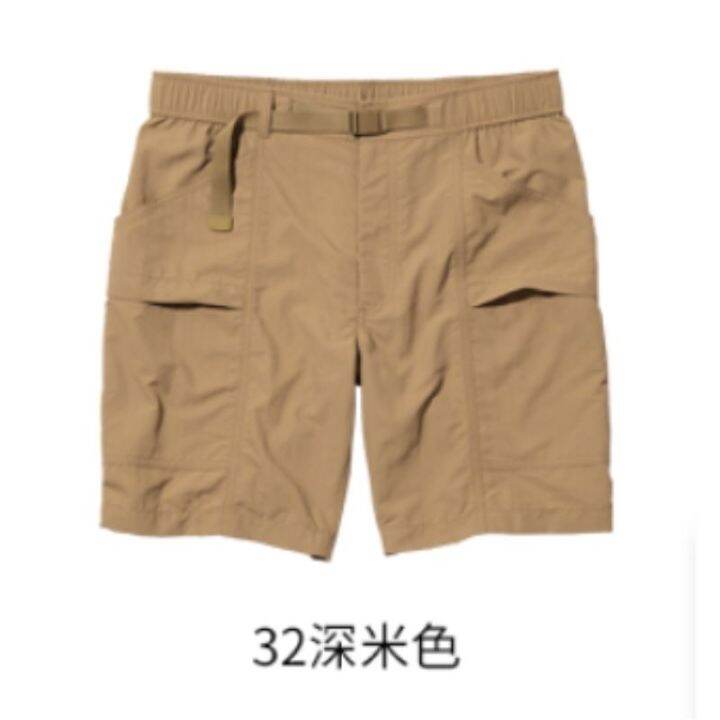 uniqlo-mizuno-fitting-room-summer-mens-nylon-casual-shorts-trousers-loose-tooling-american-style-casual-elastic-all-match-444603-gnb