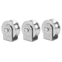 ✷ 3X 2 Inch Roller Wheel Bearings U Groove Pulley Wheels Detachable Heavy Duty Grooved Wheel