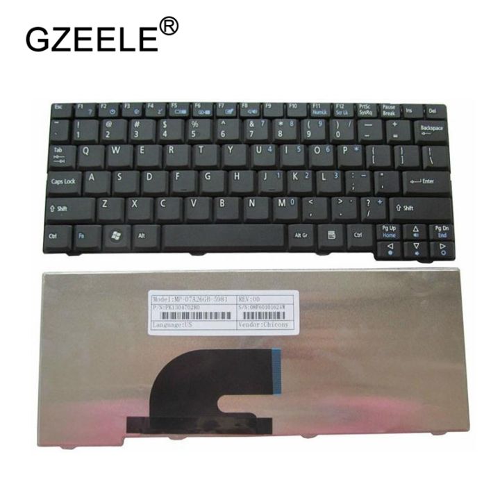 GZEELE New FOR ACER Aspire One D150 D250 KAV10 KAV60 A110 KAV60 KAVA0 D150 ZG5 ZG8 523H P531H N214CM-2 US English keyboard