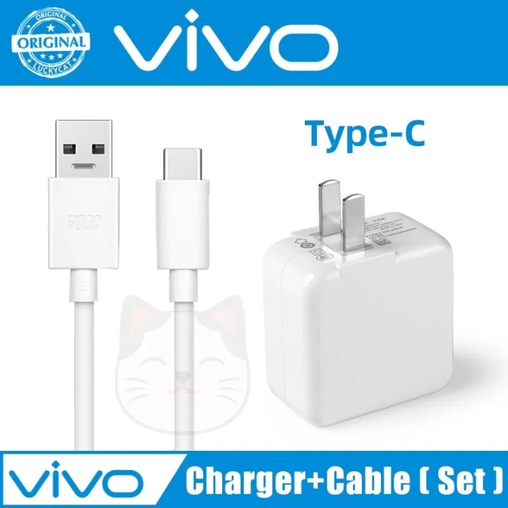 Vivo 5V/2A Travel Fast Charger + Micro USB/Type-C Cable For Vivo Y15 ...