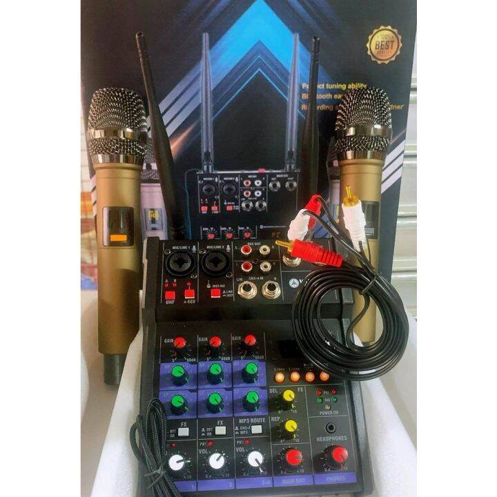 YAMAHA 4 CHANNEL MIXER POWER WITH 2 WIRELESS MICROPHONE WITH RCA JACK/G4 Lazada PH