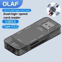 6-In-1 High Speed Card Reader Flash Drive Memory Card Reader Type C 3.1 To USB 3.0 OTG Adapter Support Dual TF SD Card