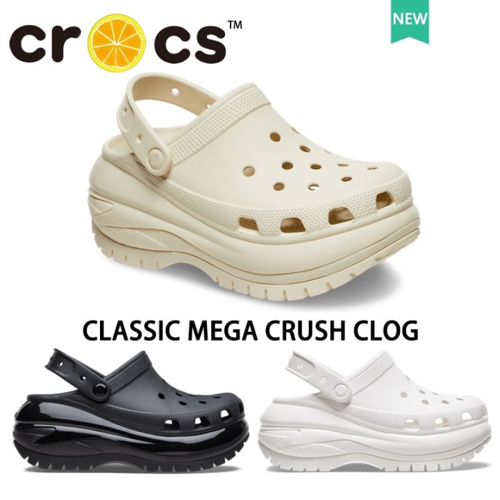 Crocˉs Platform Classic Mega Crush Clog Thick Sole Beach Shoes Women's ...