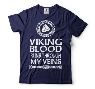 Mens Viking Tshirt Viking Blood Nordic Dna Norse Heritage Tee