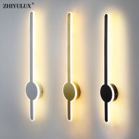 Simple Long Black White Gold Modern New LED Wall Lamps For Study Living Room Bedside Bedroom Aisle Parlor Lights Indoor Lighting