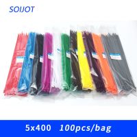 5*400 5x400 Self-Locking Plastic Nylon Wire Cable Zip Ties 100pcs 6 colors Cable Ties Fasten Loop Cable Various specifications Cable Management