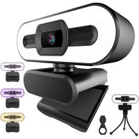 2K Webcam 1080p Ring Light Full HD Web Camera PC Mac Laptop Tripod Desktop USB With Microphone WebCamera For Youtube Video