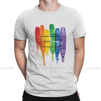 Gay Lgbt Pride Love Allyship Love Wins T Shirt Vintage Goth Summer Loose Cotton MenS Clothes Harajuku Crewneck Tshirt 【Size S-4XL-5XL-6XL】