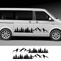 Auto Tree Mountain Forest Car Door Side Stickers For Volkswagen VW Multivan TRANSPORTER T5 T6 Toyota Elfa Accessories 200cm