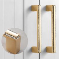 ✺✐ KK FING Light Luxury Cabinet Door Handles with Crystal Simple Wardrobe Door Handle Zinc Alloy Drawer Knobs Kitchen Accessories