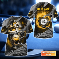 Club 2023！New！Billiards 3D Printed Casual T-shirt, Summer Fashion, Suitable for Men and Women, Suitable for Sports 3699 2023 High quality products （Freeprinting of names）